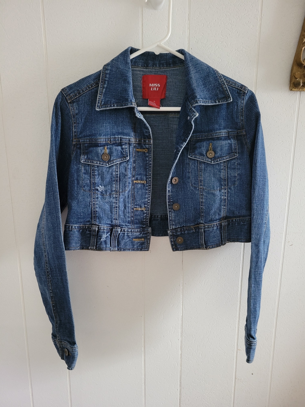 Miss Lili Blue Cropped Denim Jacket